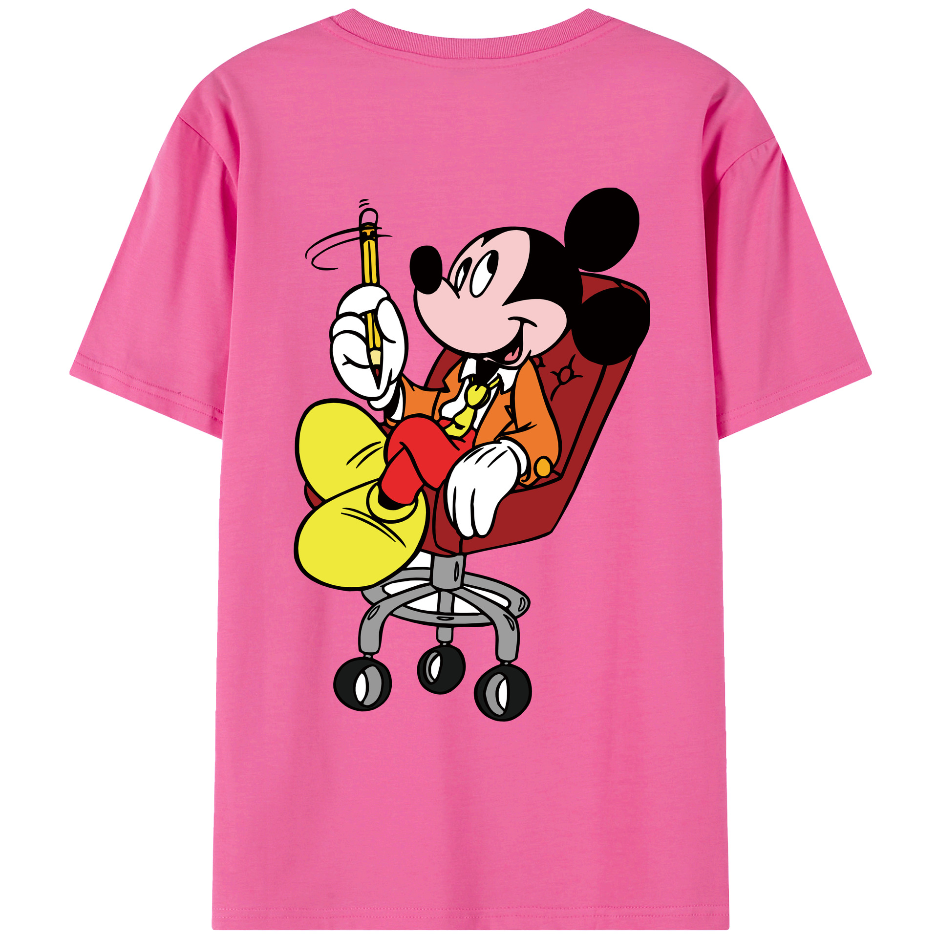 （画像用） ミッキーマウス Mickey Mouse レディース半袖Tシャツ(バックプリント)